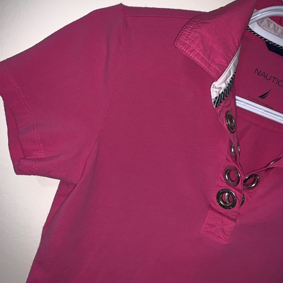 Nautica | Pink Classic Fit Split Neck Polo - Picture 6 of 10